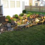 Gallery image with natural stones and aquatic plants near pond edge